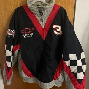 Vintage Dale Earnhardt Intimidator Racing Jacket Nascar Nutmeg XXL Checked Flag